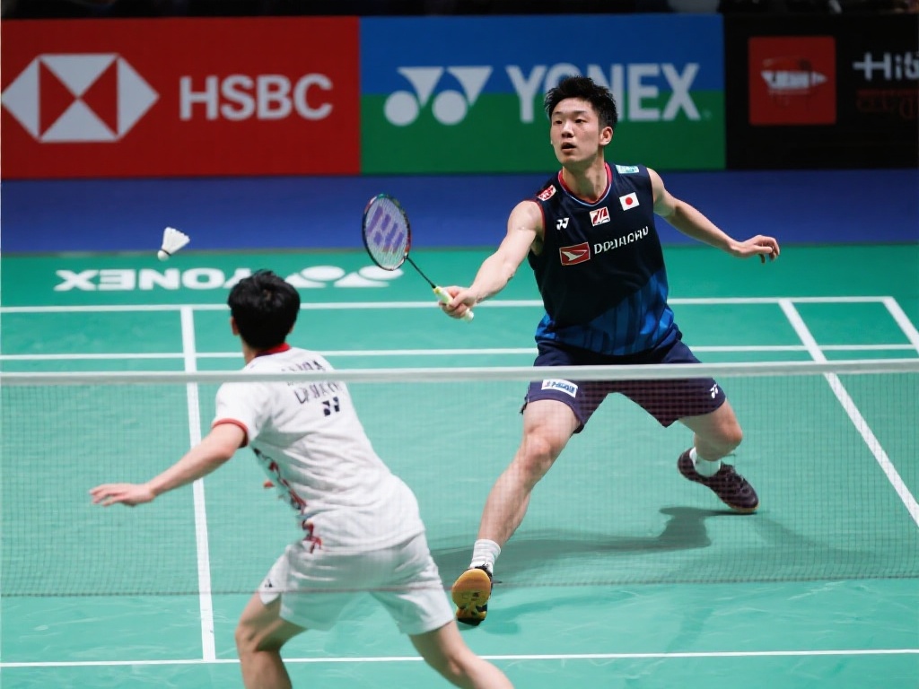 石宇奇力克奈良冈功大,勇夺男单冠军 奈良冈功大作为日本羽毛球界的佼佼者,以速